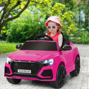 Licensed Audi Q8 12V Kids Ride-On Car with Remote Control - Pink