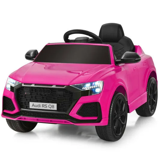 Licensed Audi Q8 12V Kids Ride-On Car with Remote Control - Pink