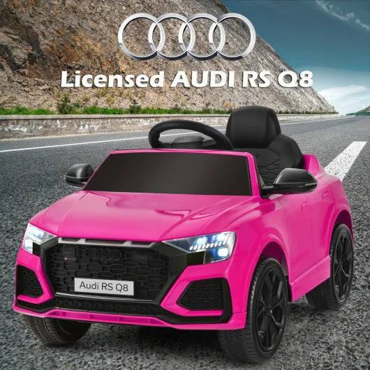 Licensed Audi Q8 12V Kids Ride-On Car with Remote Control - Pink