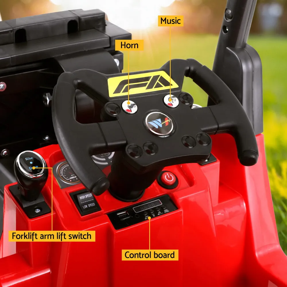 12V Red Kids Ride On Forklift Car w/ Horn & Remote - Rigo