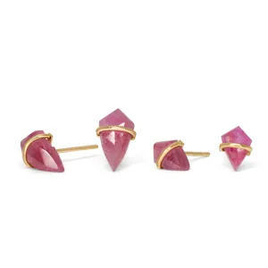 18K Kite Stud Earrings in Ruby