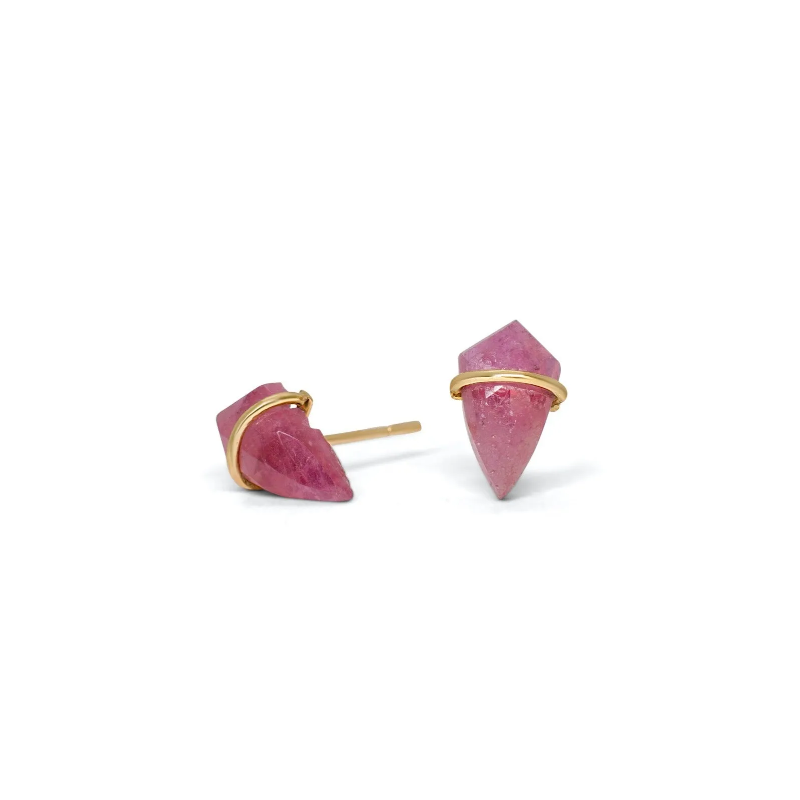 18K Kite Stud Earrings in Ruby