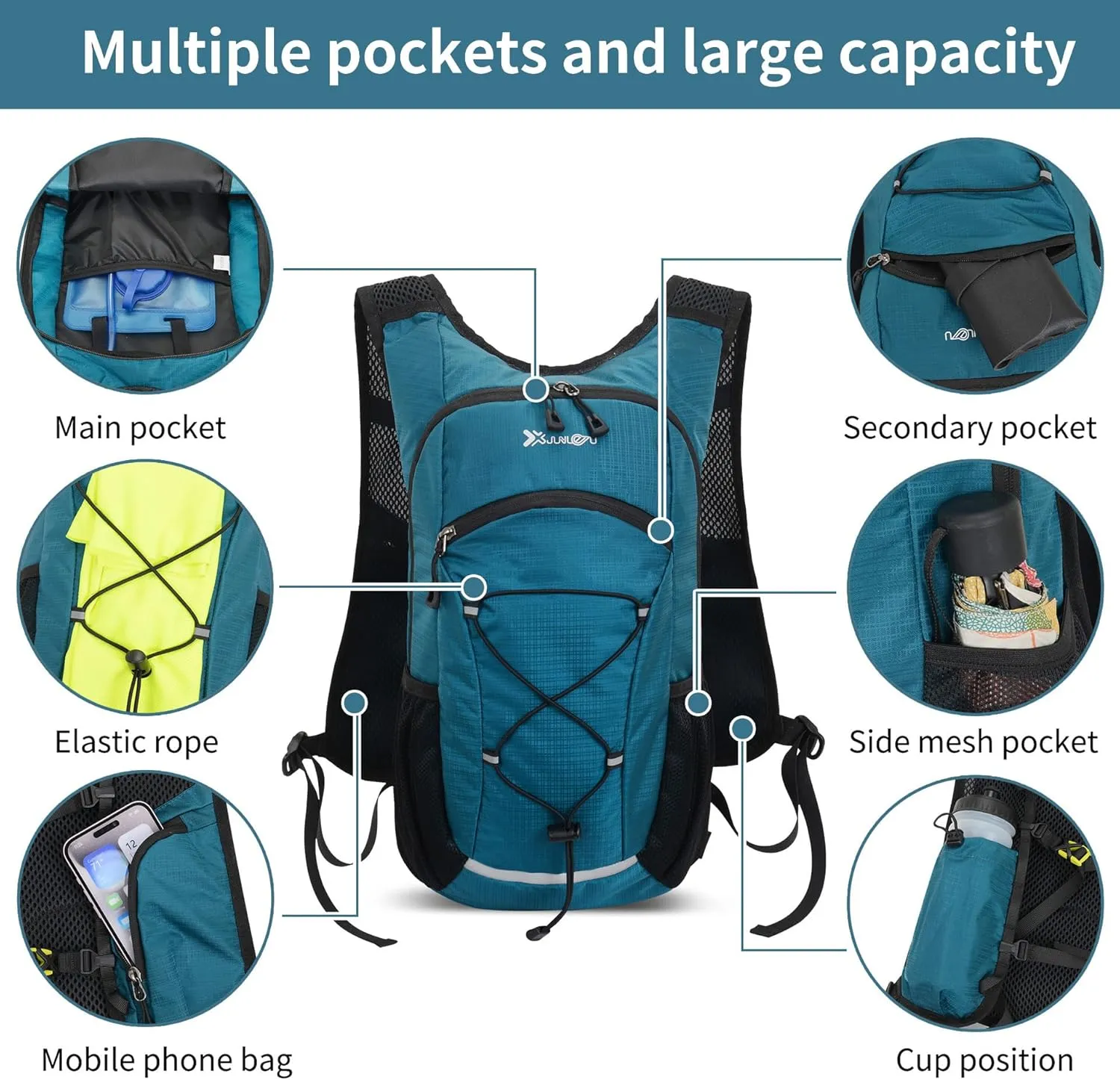 18L Hiking Backpack for Women Men Small Backpack Travel Lightweight Packable Daypack Back Pack for Camping, Blue