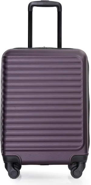 20" Lightweight Carry-On Luggage with Spinner Wheels, Durable ABS Material, Spacious Interior, Purple