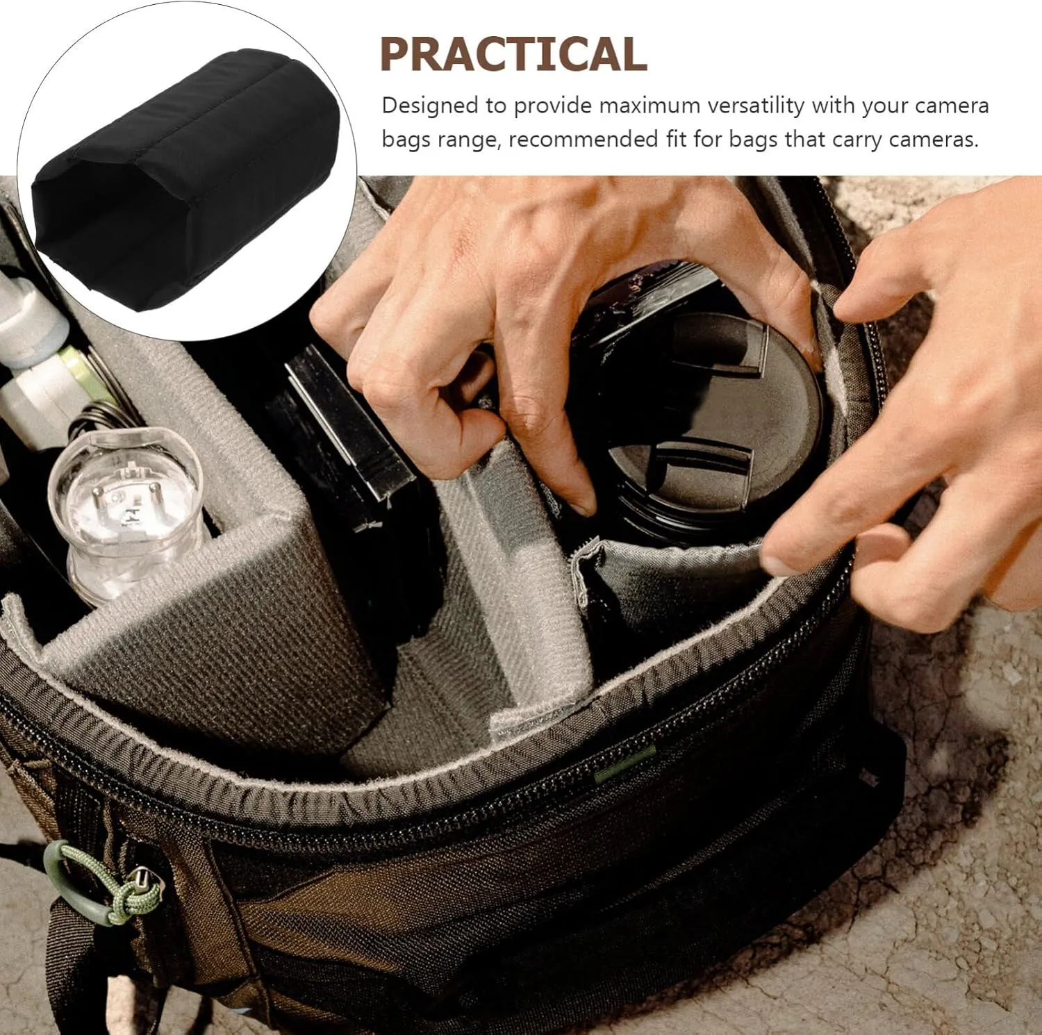 2pcs Camera Bag Dividers Partitions Camera Pouch Dividers Camera Bag Attachments for Men Women Black 28.00X12.00X0.80CM, CY1609PXOYHJ1VQM206WXTWZG