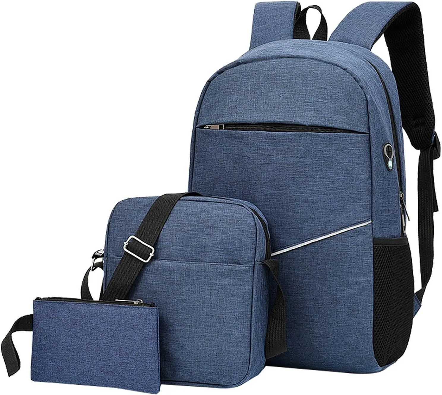 3PCS Men's Computer Backpack, Laptop Backpacks Outdoor Travel Bag, College Computer Bag for Women & Men