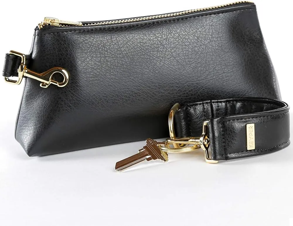 4-Piece Wristlet Set - Key Ring Bracelet & 3 Womens Bags Womens Faux Leather Purses & Handbags Classic Clutch Purse