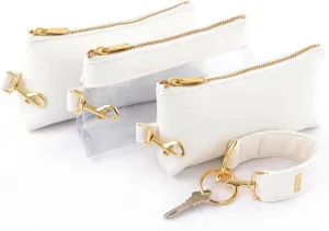 4-Piece Wristlet Set - Key Ring Bracelet & 3 Womens Bags Womens Faux Leather Purses & Handbags Classic Clutch Purse