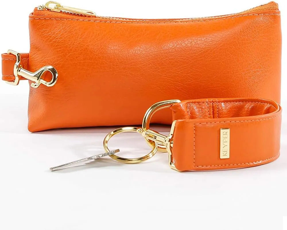 4-Piece Wristlet Set - Key Ring Bracelet & 3 Womens Bags Womens Faux Leather Purses & Handbags Classic Clutch Purse