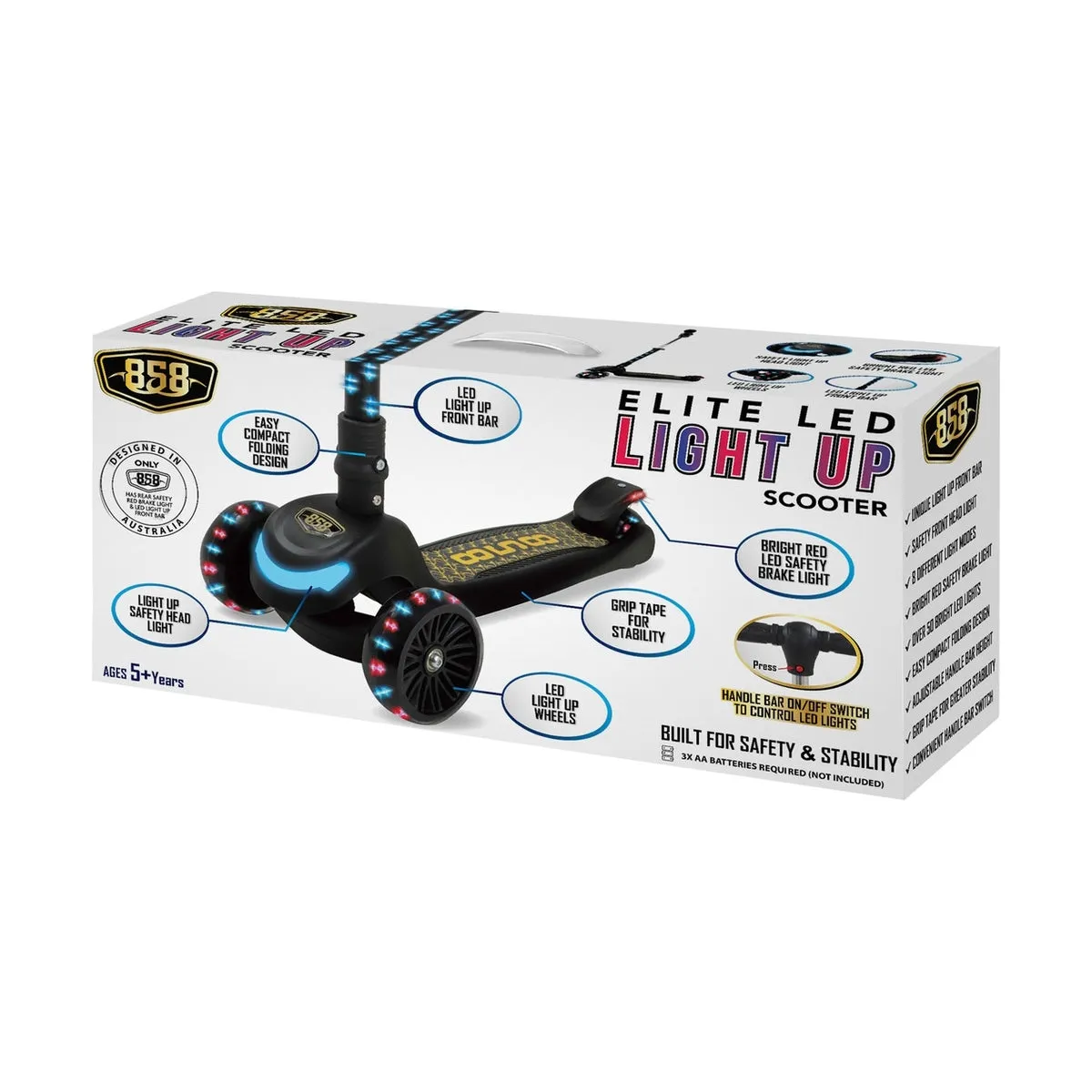 Elite 858 LED Light-Up Scooter for Ages 5 and Up