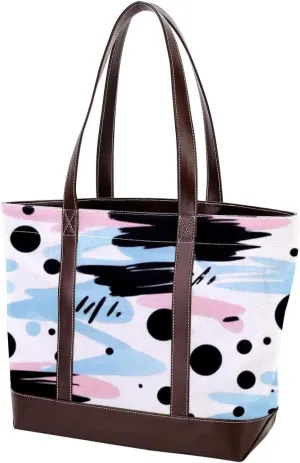 Abstract Art-160 Tote Bags Durable Leather Canvas Purses and Handbags for Women Top Handle Shoulder Satchel Hobo Bags