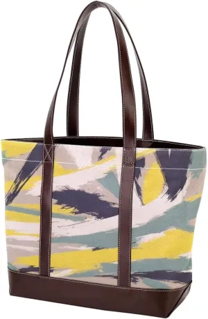 Abstract Art-190 Tote Bags Durable Leather Canvas Purses and Handbags for Women Top Handle Shoulder Satchel Hobo Bags