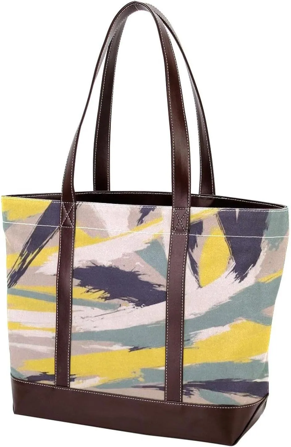 Abstract Art-190 Tote Bags Durable Leather Canvas Purses and Handbags for Women Top Handle Shoulder Satchel Hobo Bags