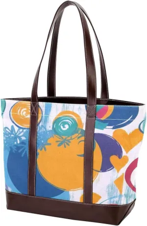 Abstract Graffiti-1 Tote Bags Durable Leather Canvas Purses and Handbags for Women Top Handle Shoulder Satchel Hobo Bags