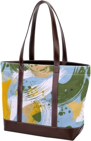Abstract Graffiti-16 Tote Bags Durable Leather Canvas Purses and Handbags for Women Top Handle Shoulder Satchel Hobo Bags