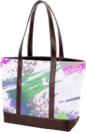 Abstract Graffiti-28 Tote Bags Durable Leather Canvas Purses and Handbags for Women Top Handle Shoulder Satchel Hobo Bags