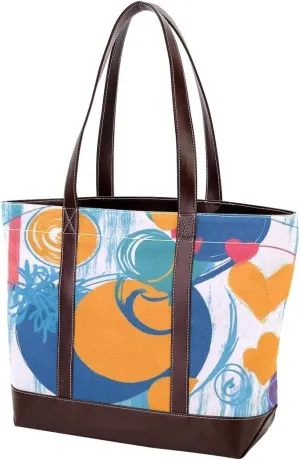 Abstract Graffiti-7 Tote Bags Durable Leather Canvas Purses and Handbags for Women Top Handle Shoulder Satchel Hobo Bags