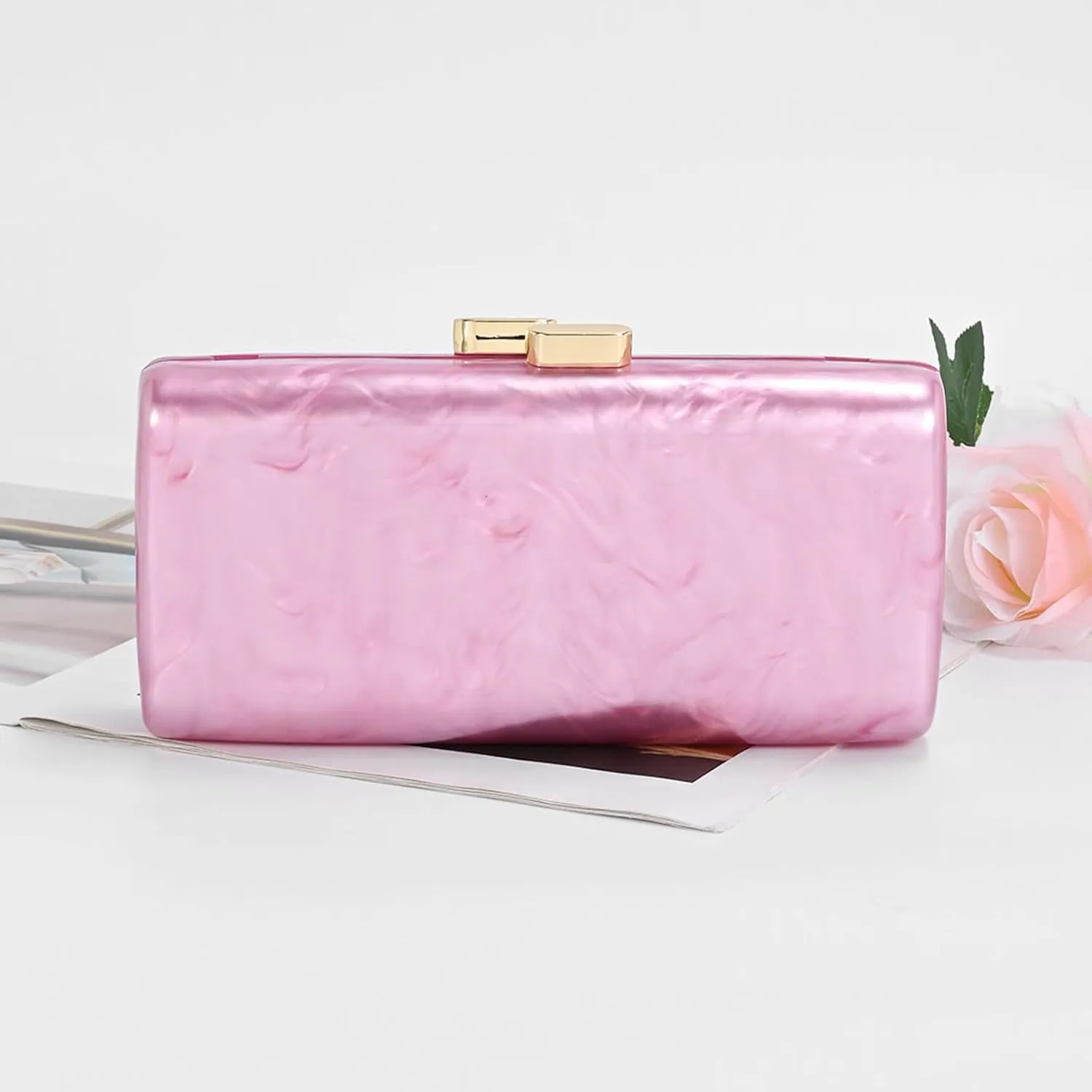 Acrylic Clutch Purse,Shell Wedding Guest Dresses For Women Pearl Handbag Bride Evening Clutches Shoulder Crossbody
