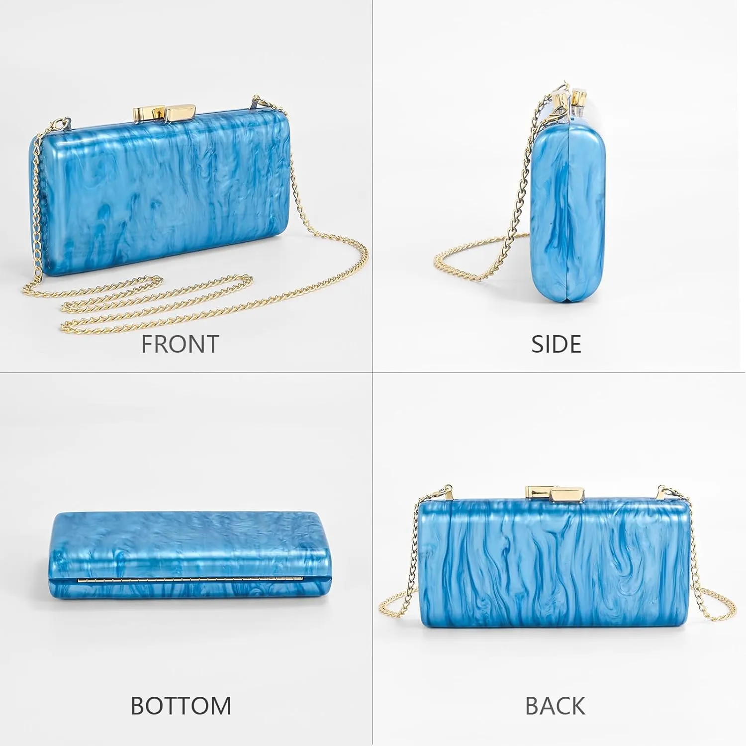 Acrylic Clutch Purse,Shell Wedding Guest Dresses For Women Pearl Handbag Bride Evening Clutches Shoulder Crossbody