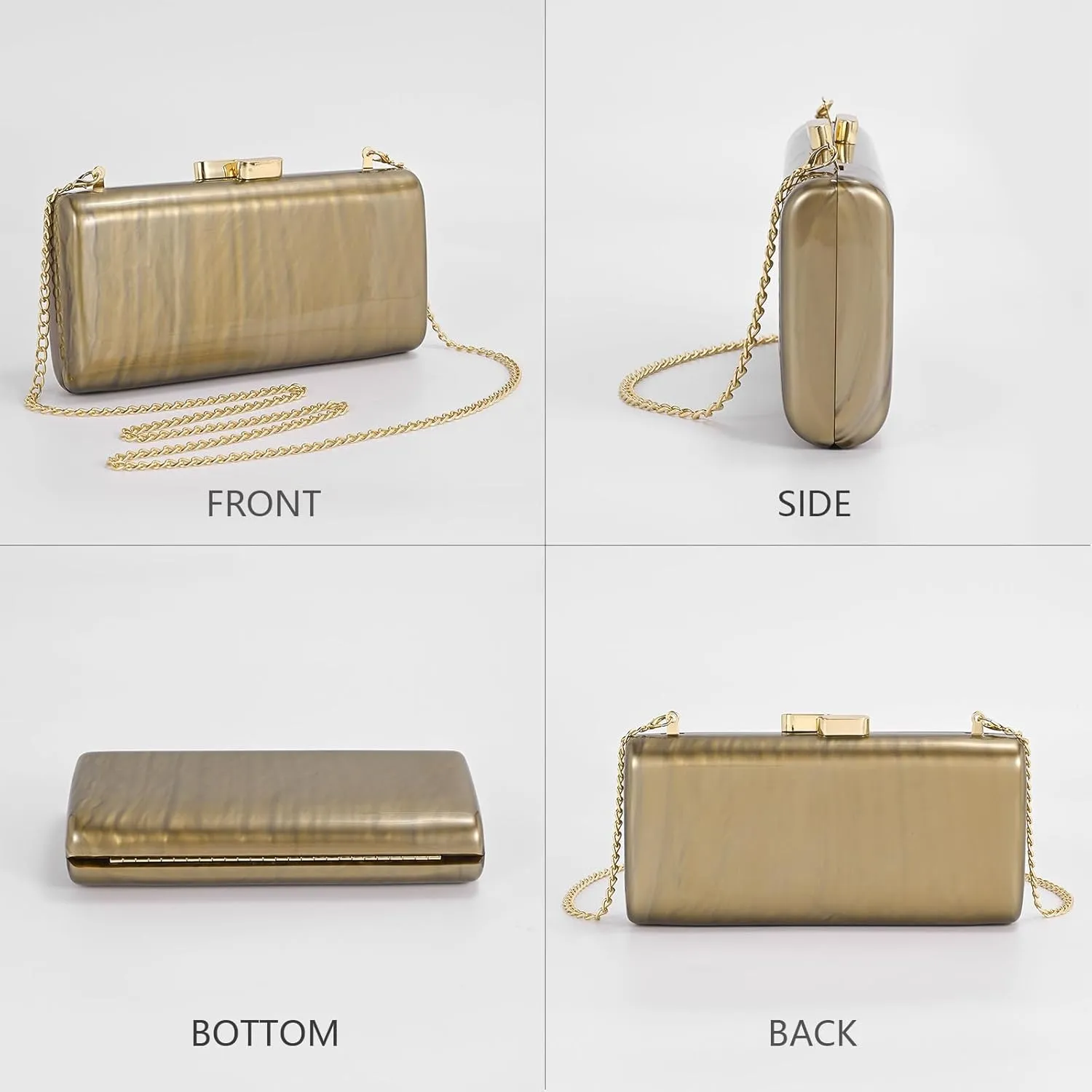 Acrylic Clutch Purse,Shell Wedding Guest Dresses For Women Pearl Handbag Bride Evening Clutches Shoulder Crossbody