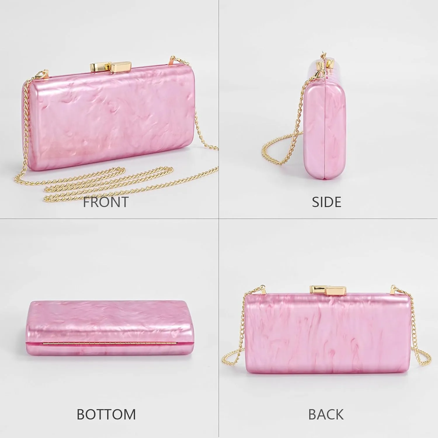 Acrylic Clutch Purse,Shell Wedding Guest Dresses For Women Pearl Handbag Bride Evening Clutches Shoulder Crossbody