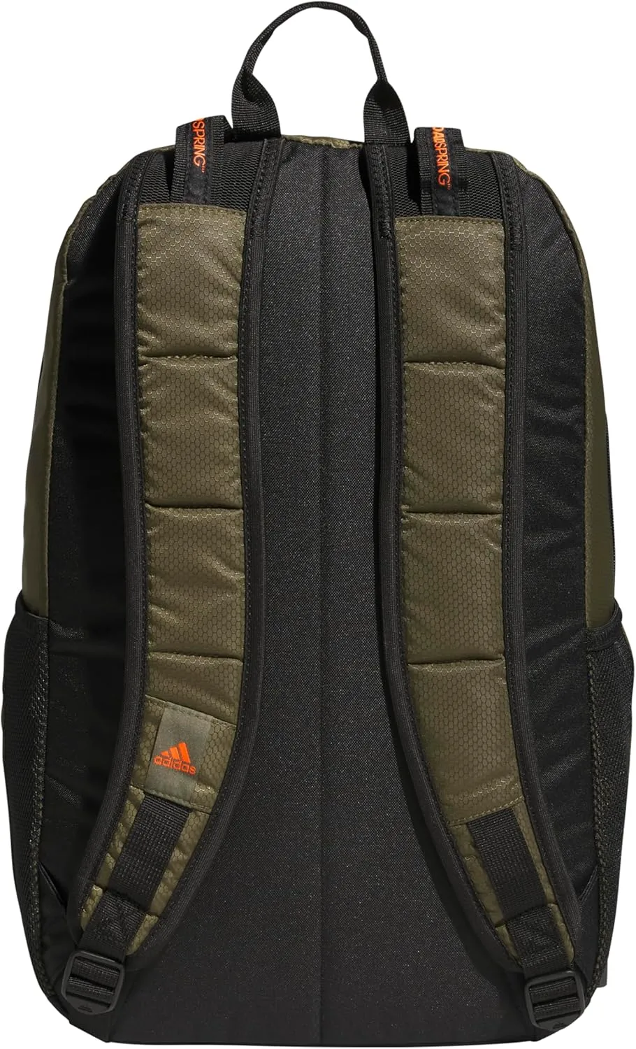 adidas Excel Backpack, Durable Large Athletic Laptop Bag, Olive Strata Green/Black/Impact Orange, One Size