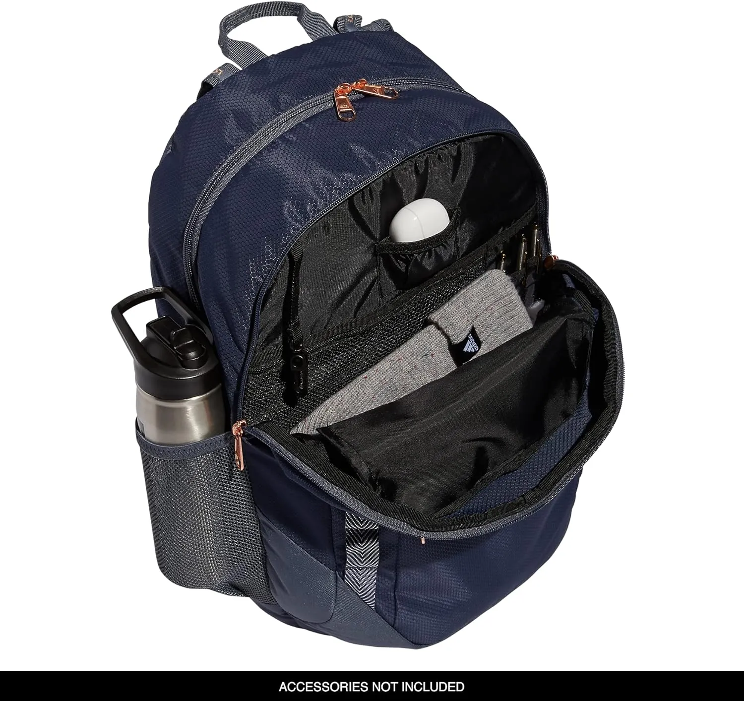 adidas Excel Backpack, Durable Large Athletic Laptop Bag, Shadow Navy/Onix Grey/Rose Gold, One Size