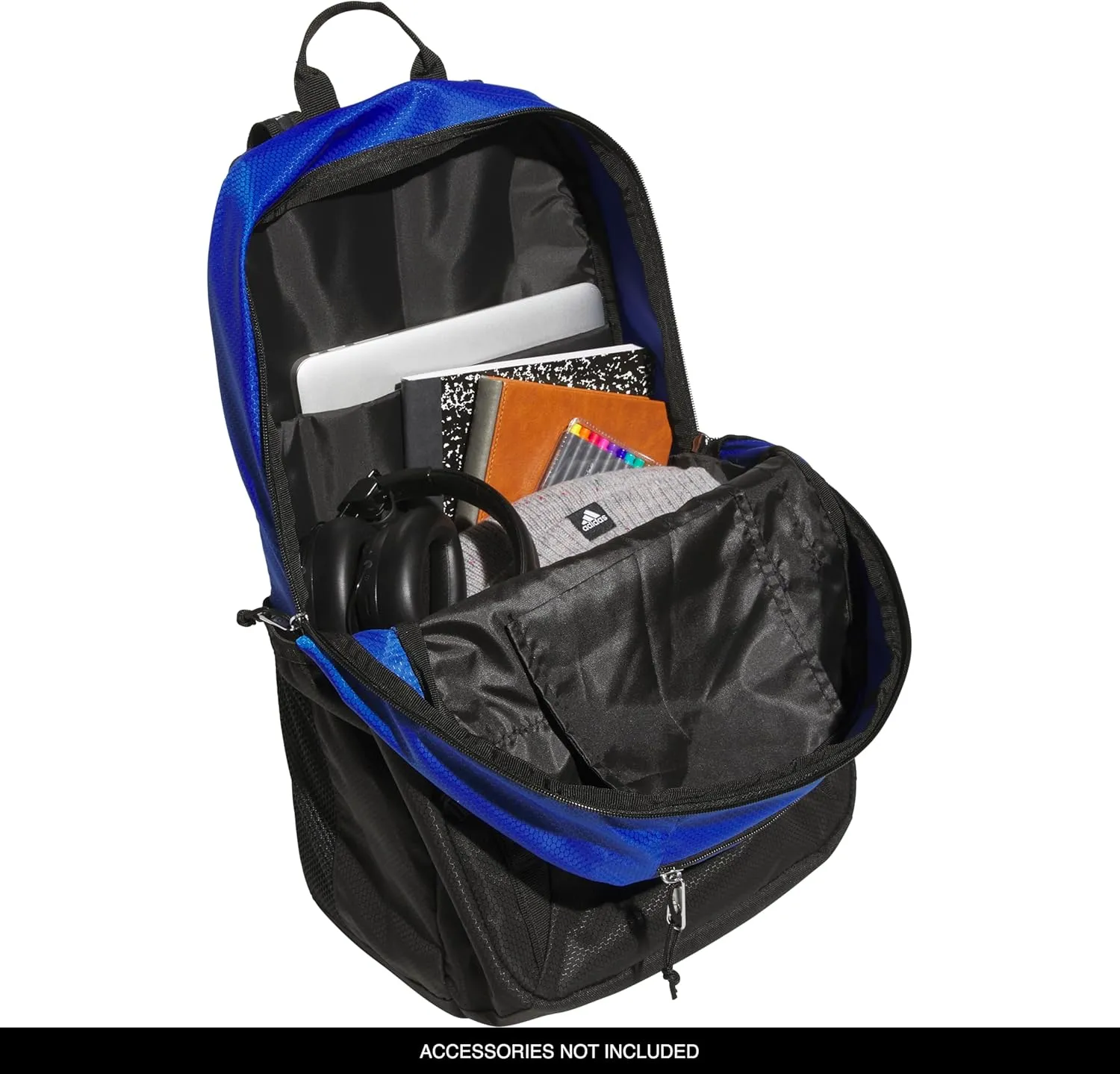 adidas Excel Backpack, Durable Large Athletic Laptop Bag, Team Royal Blue/Black/Silver Metallic, One Size