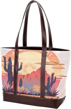 Aesthetic Landscape-685 Tote Bags Durable Leather Canvas Purses and Handbags for Women Top Handle Shoulder Satchel Hobo Bags
