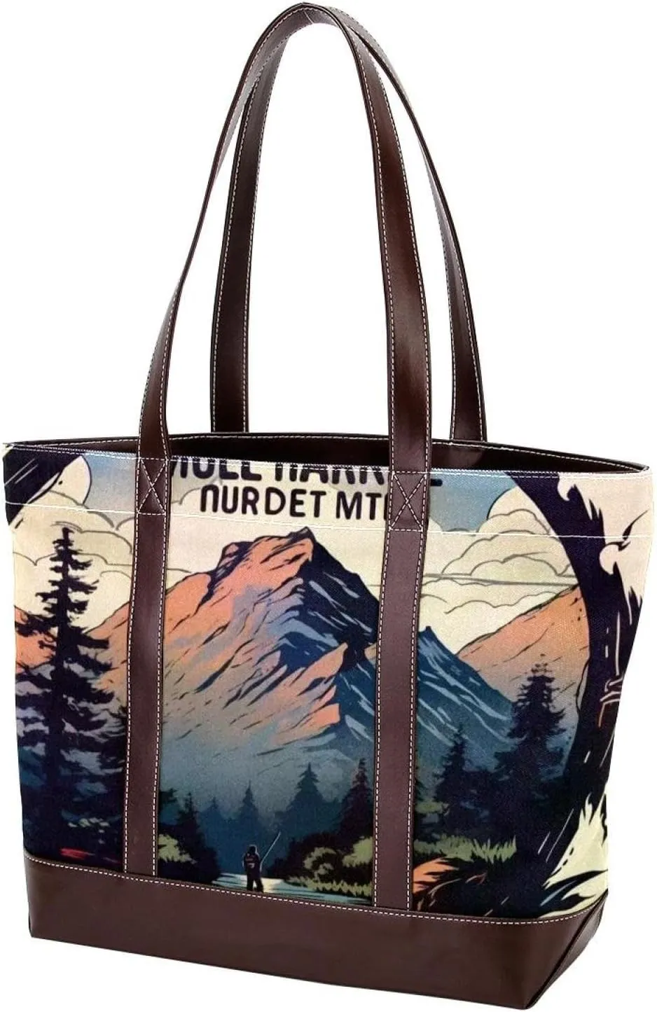 Aesthetic Landscape-700 Tote Bags Durable Leather Canvas Purses and Handbags for Women Top Handle Shoulder Satchel Hobo Bags