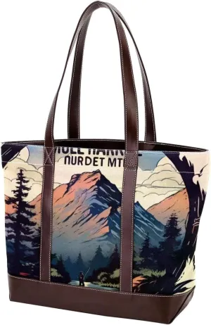 Aesthetic Landscape-700 Tote Bags Durable Leather Canvas Purses and Handbags for Women Top Handle Shoulder Satchel Hobo Bags