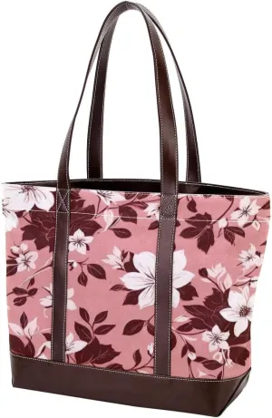 Aesthetic Leaves-625 Tote Bags Durable Leather Canvas Purses and Handbags for Women Top Handle Shoulder Satchel Hobo Bags