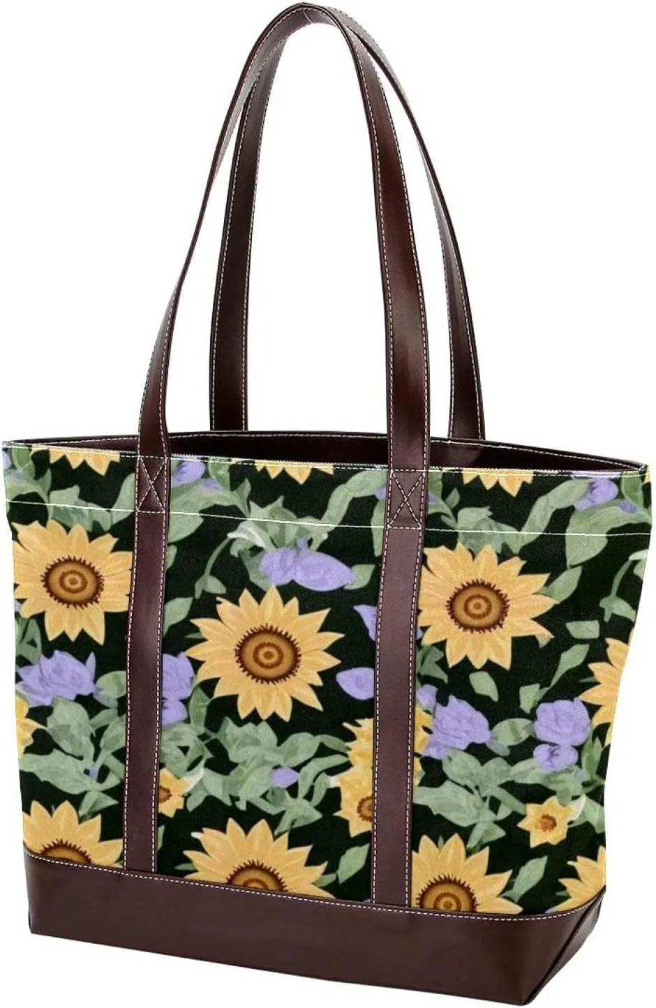 Aesthetic Sunflower-322 Tote Bags Durable Leather Canvas Purses and Handbags for Women Top Handle Shoulder Satchel Hobo Bags