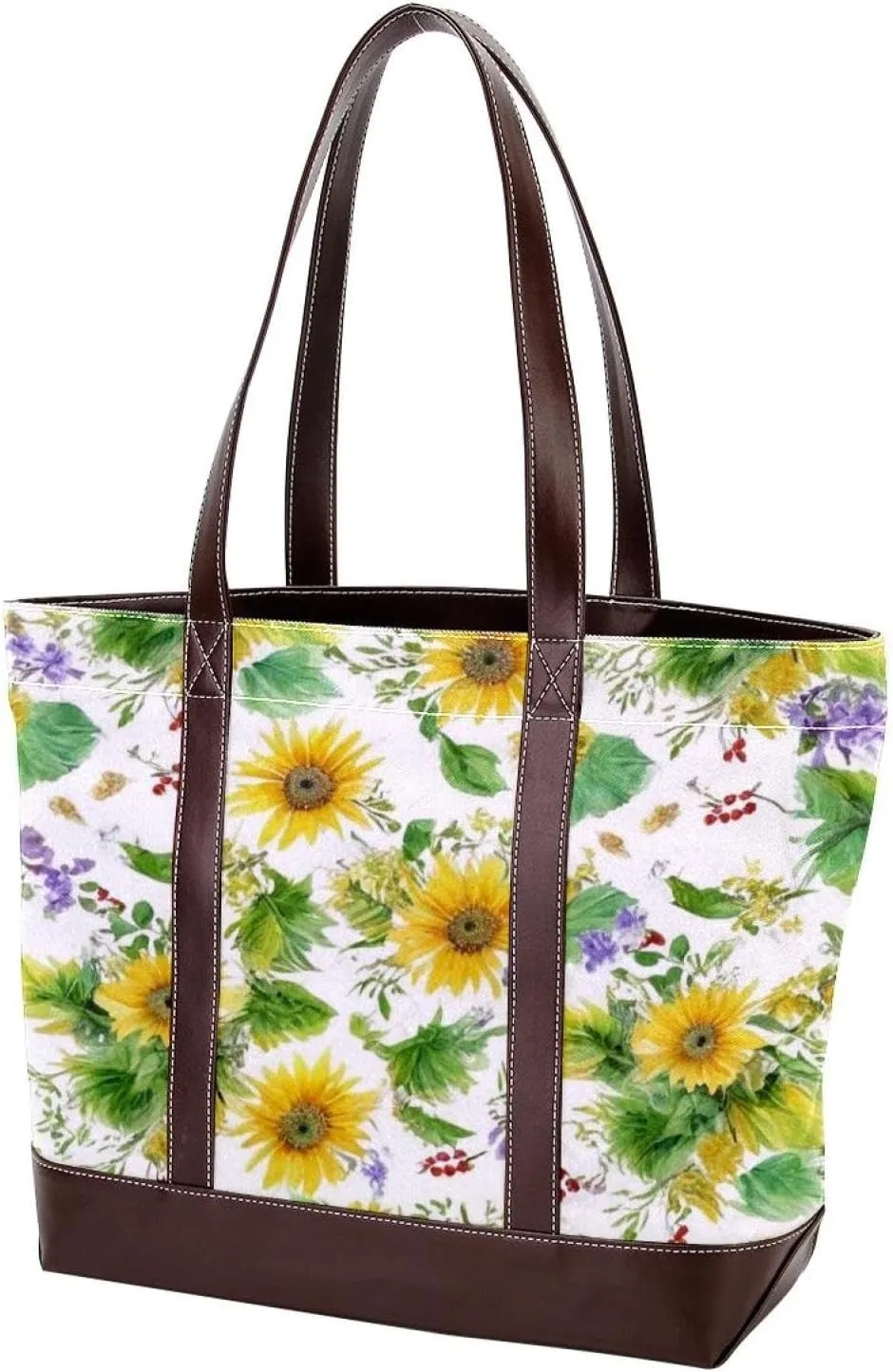 Aesthetic Sunflower-331 Tote Bags Durable Leather Canvas Purses and Handbags for Women Top Handle Shoulder Satchel Hobo Bags