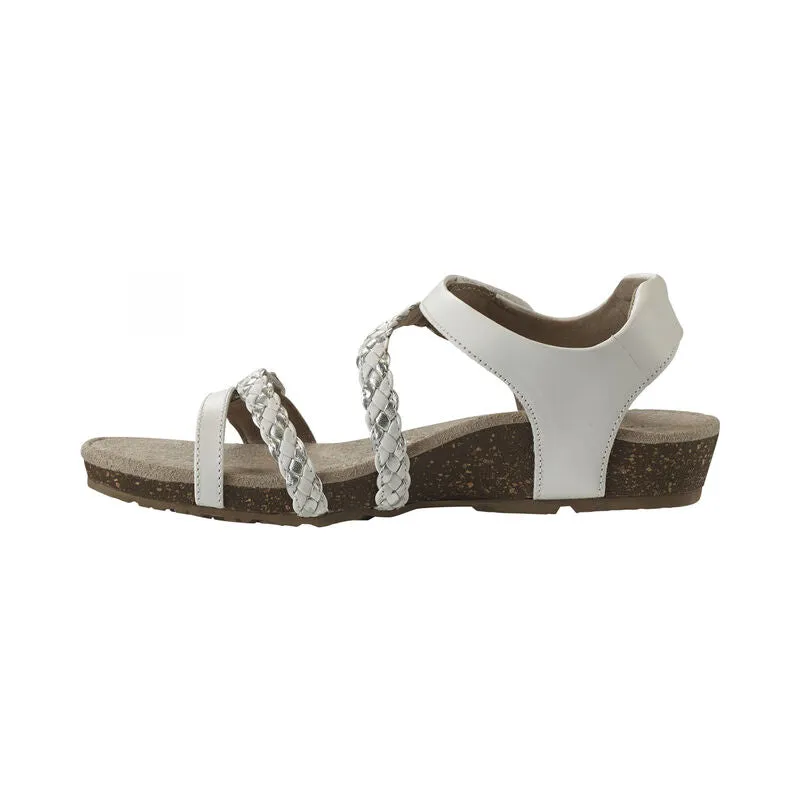 Aetrex Women's Jillian Braided Quarter Strap Sandal - White SC453