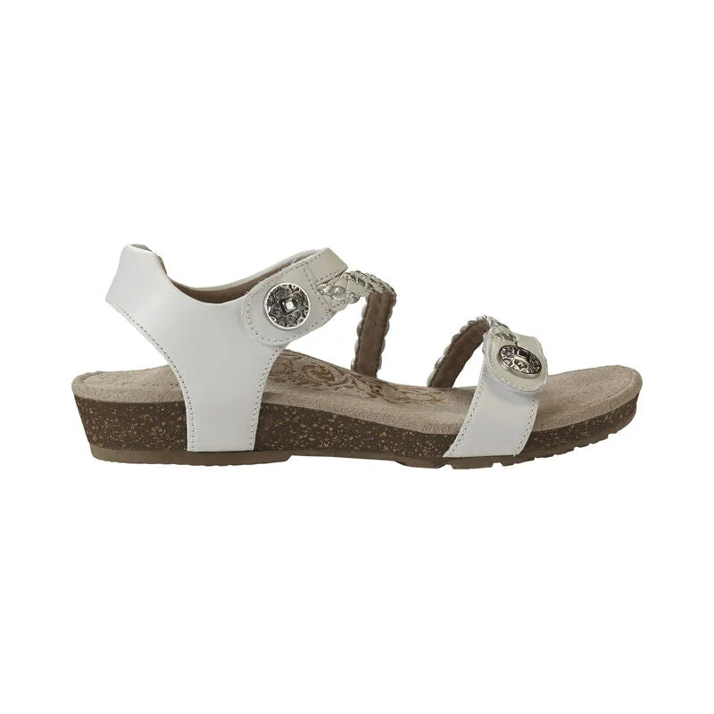 Aetrex Women's Jillian Braided Quarter Strap Sandal - White SC453