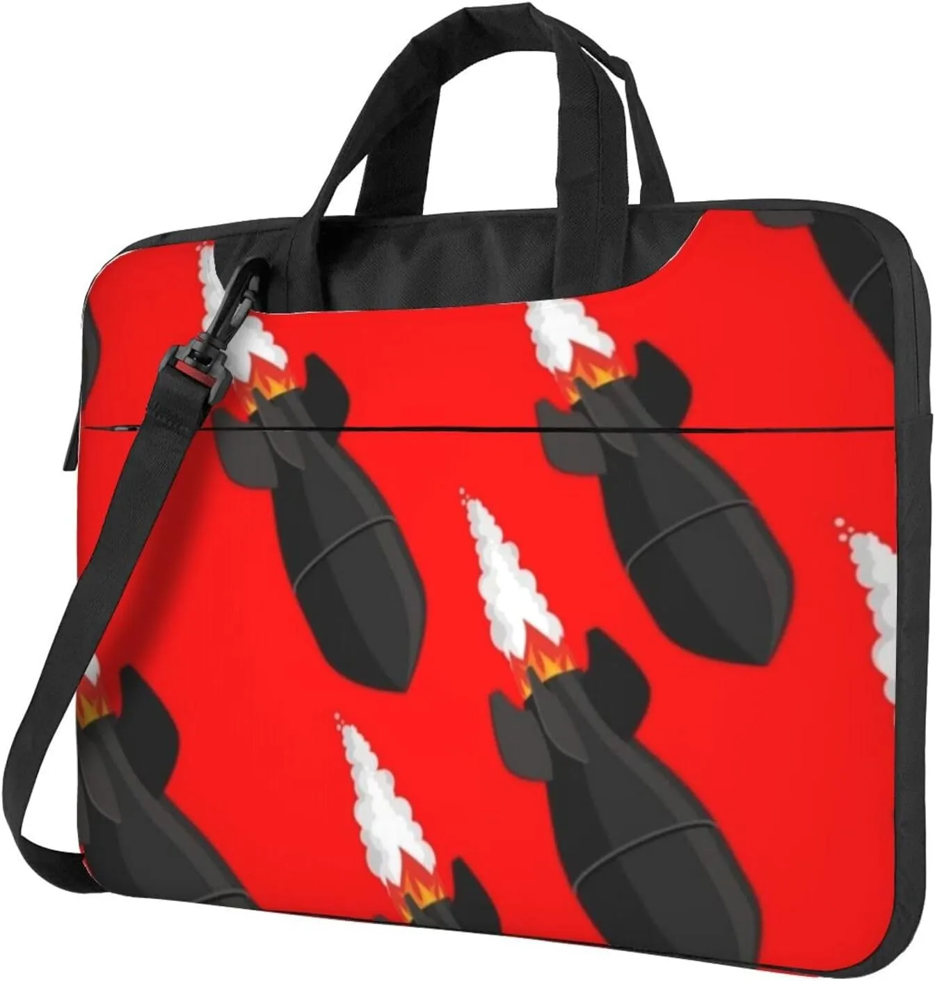 Air Bomb Fighting Rocket Red Sleek 13-15.6 Inch Laptop Bag For Man And Women, Computer Messenger Bag, Trendy Shoulder Strap Design