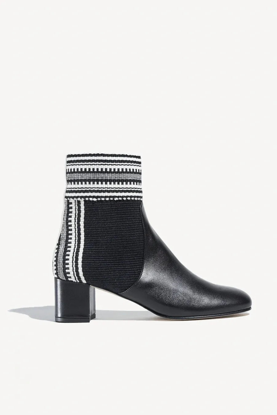 Amambaih Lola Ankle Boot in Black and Ivory