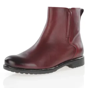 Ara Burgundy Leather Ankle Boots with Removable Insole