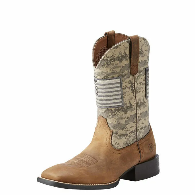 Ariat Sport Patriot Distressed Brown Camo Western Boot 10023359