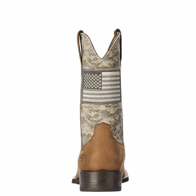 Ariat Sport Patriot Distressed Brown Camo Western Boot 10023359