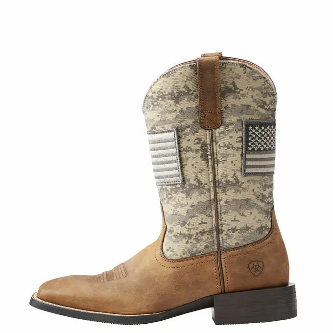 Ariat Sport Patriot Distressed Brown Camo Western Boot 10023359