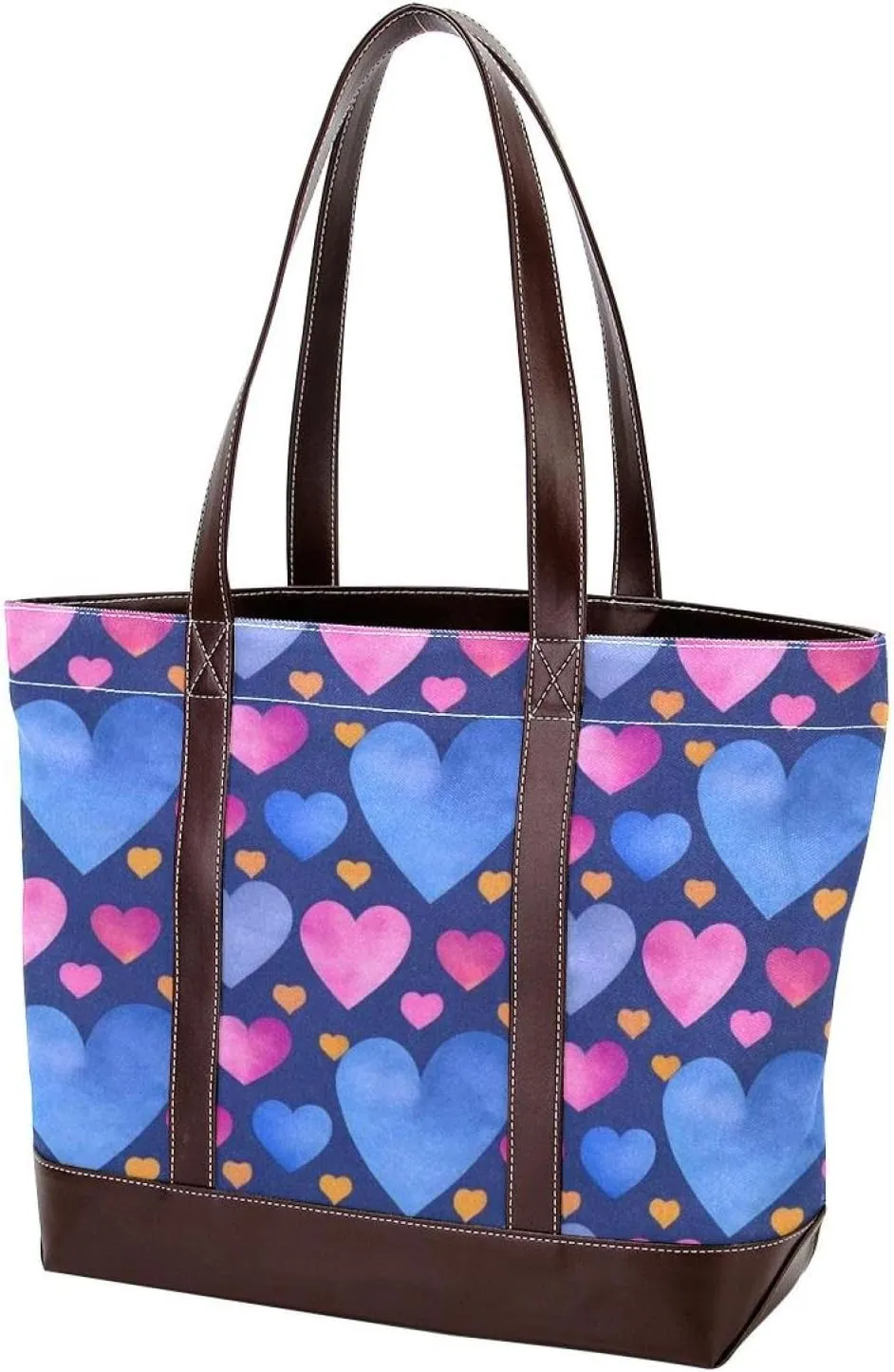 Art Love-1558 Tote Bags Durable Leather Canvas Purses and Handbags for Women Top Handle Shoulder Satchel Hobo Bags