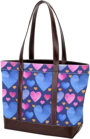 Art Love-1558 Tote Bags Durable Leather Canvas Purses and Handbags for Women Top Handle Shoulder Satchel Hobo Bags