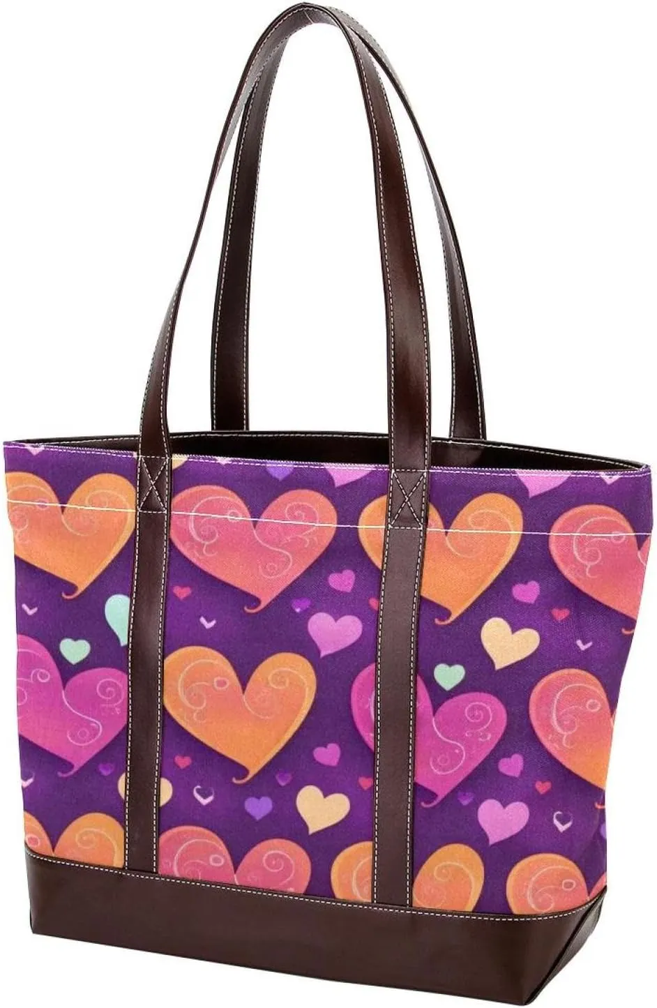 Art Love-1618 Tote Bags Durable Leather Canvas Purses and Handbags for Women Top Handle Shoulder Satchel Hobo Bags
