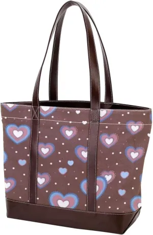 Art Love-1627 Tote Bags Durable Leather Canvas Purses and Handbags for Women Top Handle Shoulder Satchel Hobo Bags