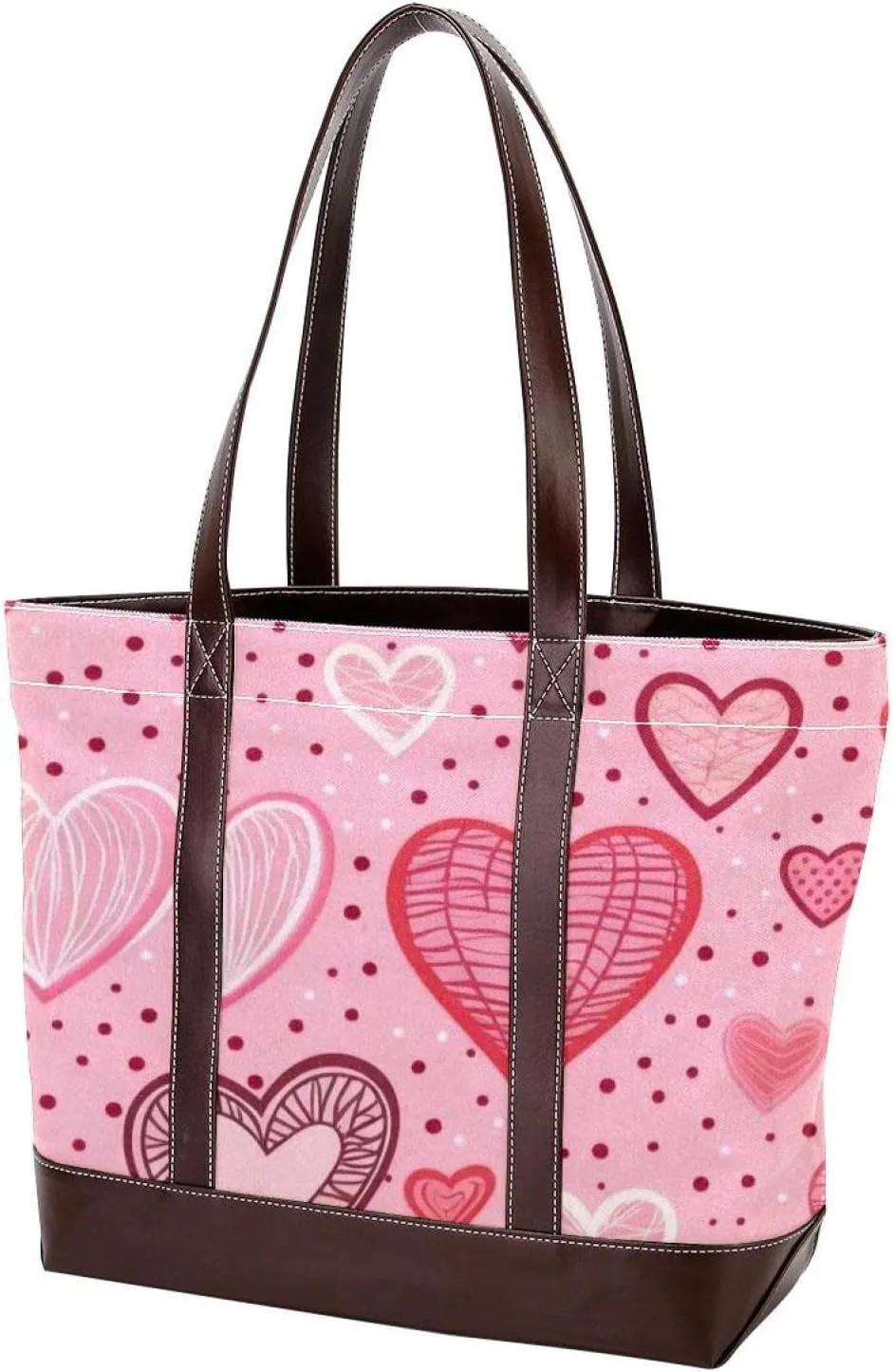 Art Love-1630 Tote Bags Durable Leather Canvas Purses and Handbags for Women Top Handle Shoulder Satchel Hobo Bags