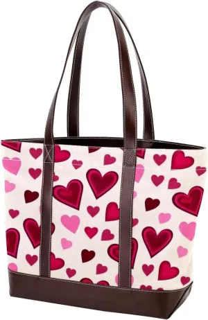 Art Love-1636 Tote Bags Durable Leather Canvas Purses and Handbags for Women Top Handle Shoulder Satchel Hobo Bags