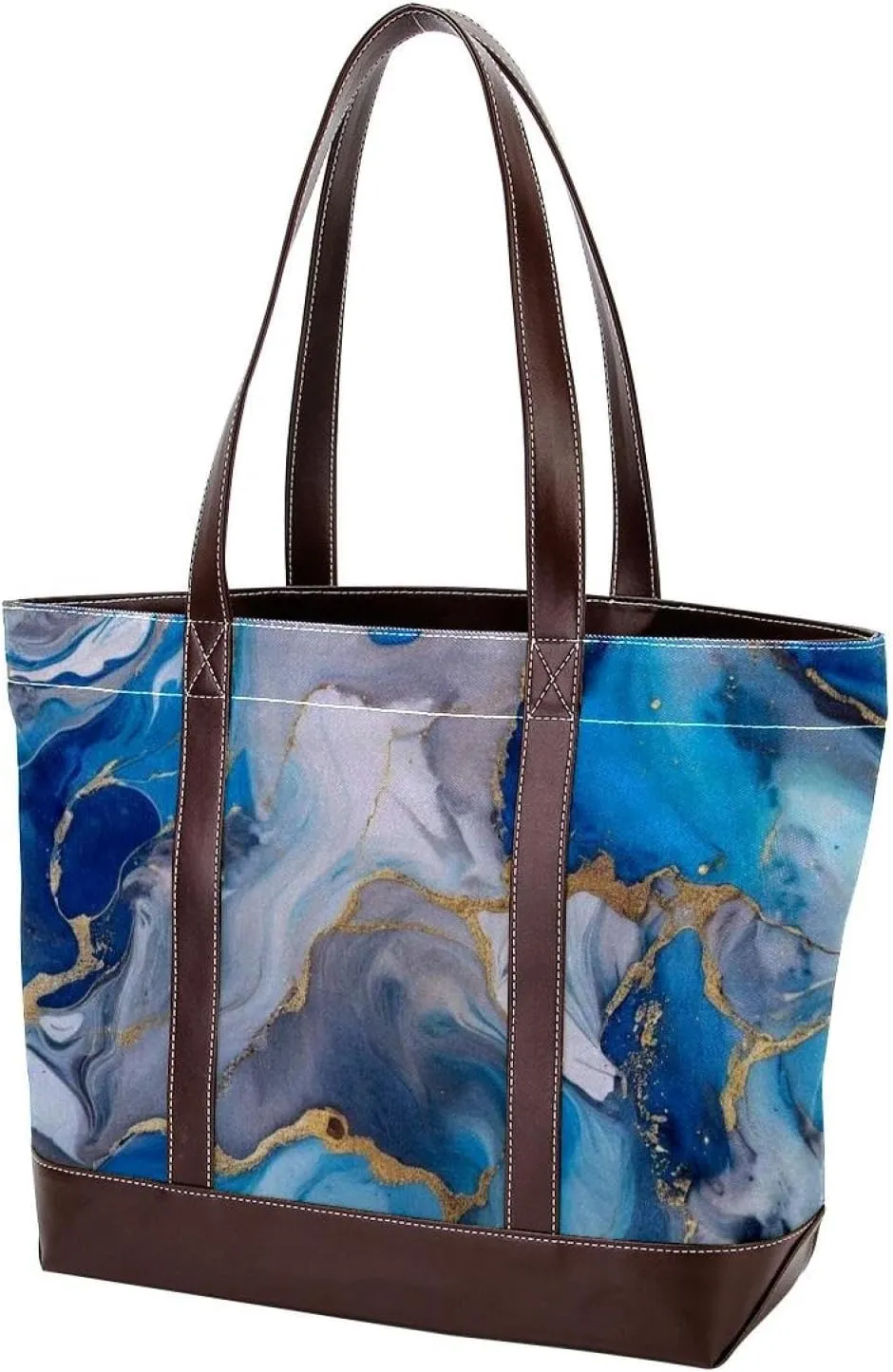 Art Marble-1270 Tote Bags Durable Leather Canvas Purses and Handbags for Women Top Handle Shoulder Satchel Hobo Bags