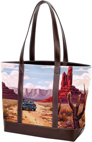 Artistic Scenery-619 Tote Bags Durable Leather Canvas Purses and Handbags for Women Top Handle Shoulder Satchel Hobo Bags